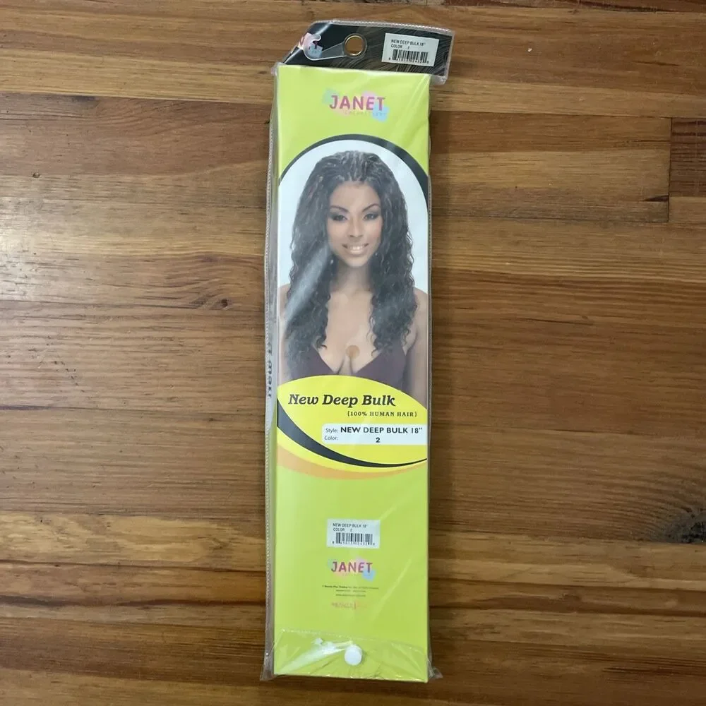 Janet Collection Deep Bulk Human Hair 18” Color 2